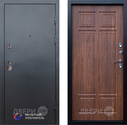 Входная металлическая Дверь Престиж Графит Премиум Орех темный в Рузе