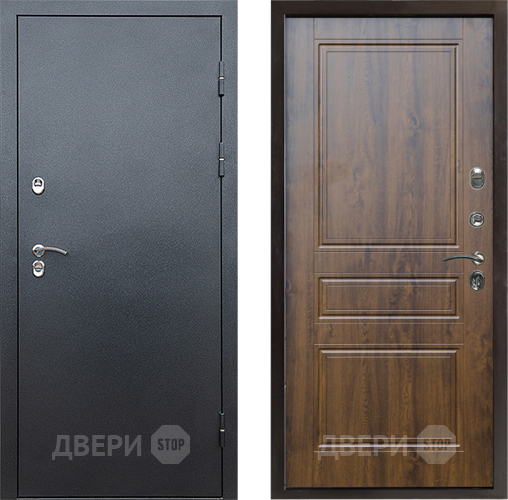 Входная металлическая Дверь Престиж TERMO с терморазрывом Снегирь Серебро Классика Дуб в Рузе