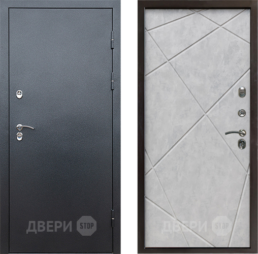 Входная металлическая Дверь Престиж TERMO с терморазрывом Снегирь Серебро Лучи Бетон светлый в Рузе