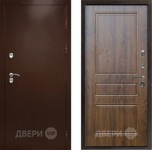 Входная металлическая Дверь Престиж TERMO с терморазрывом Снегирь Медь Классика Дуб в Рузе