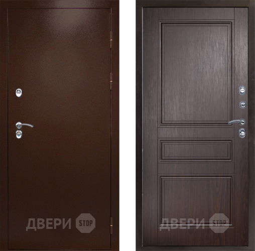 Входная металлическая Дверь Престиж TERMO с терморазрывом Снегирь Медь Классика Венге в Рузе