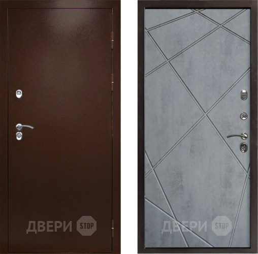 Входная металлическая Дверь Престиж TERMO с терморазрывом Снегирь Медь Лучи Бетон темный в Рузе