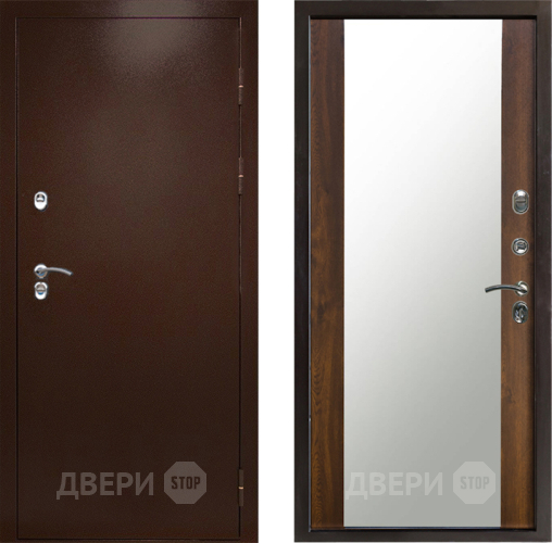 Входная металлическая Дверь Престиж TERMO с терморазрывом Снегирь Медь Зеркало Дуб в Рузе