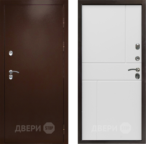Входная металлическая Дверь Престиж TERMO с терморазрывом Снегирь Медь Горизонт Бетон белый в Рузе