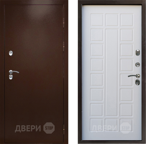 Входная металлическая Дверь Престиж TERMO с терморазрывом Снегирь Медь Престиж Белое дерево в Рузе