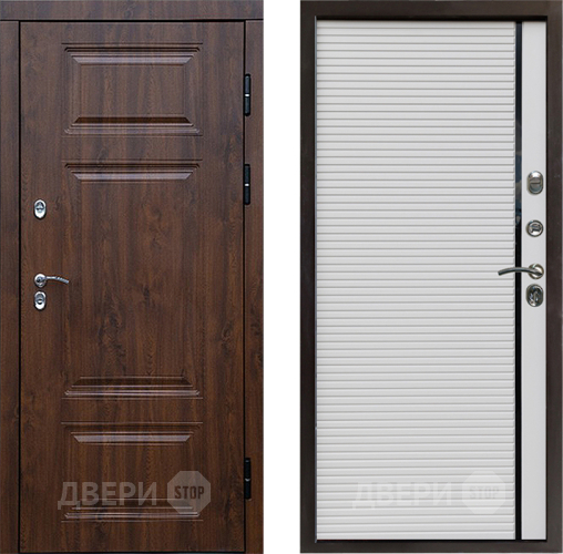 Входная металлическая Дверь Престиж TERMO с терморазрывом Премиум Орех Porte Белый в Рузе