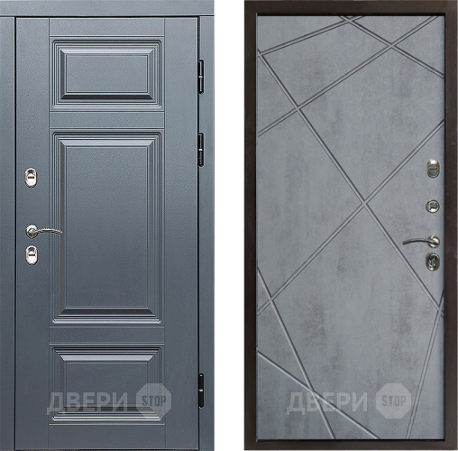 Входная металлическая Дверь Престиж TERMO с терморазрывом Премиум Грэй Лучи Бетон темный в Рузе