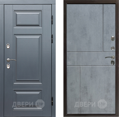 Входная металлическая Дверь Престиж TERMO с терморазрывом Премиум Грэй Горизонт Бетон темный в Рузе
