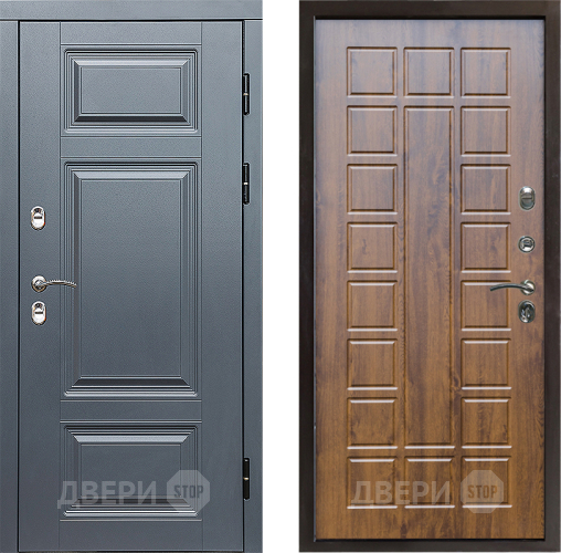 Входная металлическая Дверь Престиж TERMO с терморазрывом Премиум Грэй Престиж Дуб в Рузе