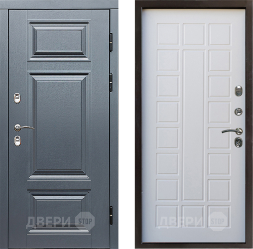 Входная металлическая Дверь Престиж TERMO с терморазрывом Премиум Грэй Престиж Белое дерево в Рузе