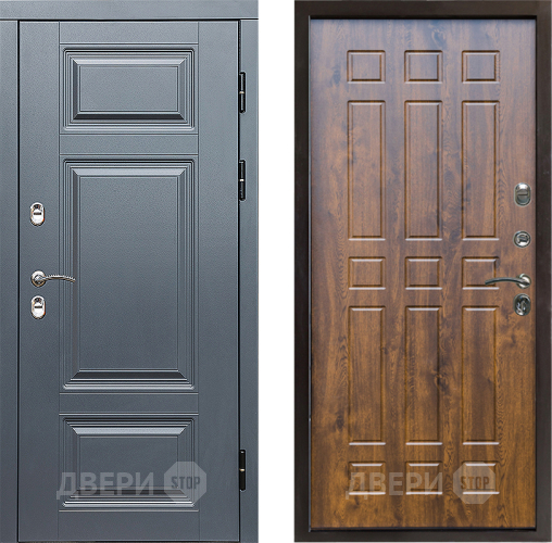 Входная металлическая Дверь Престиж TERMO с терморазрывом Премиум Грэй Спарта Дуб в Рузе