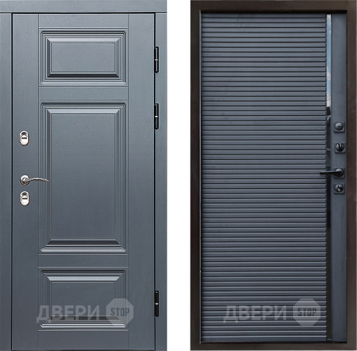Входная металлическая Дверь Престиж TERMO с терморазрывом Премиум Грэй Porte Черный кварц в Рузе
