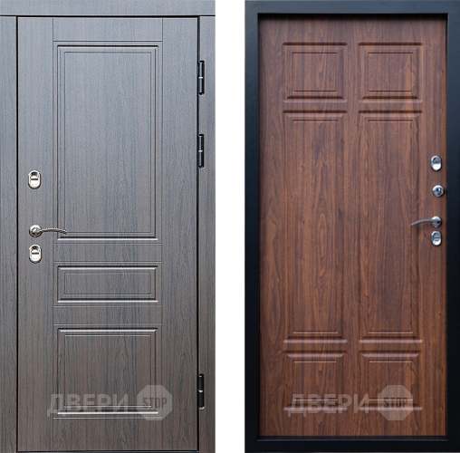 Входная металлическая Дверь Престиж TERMO с терморазрывом Классика Премиум Орех темный в Рузе