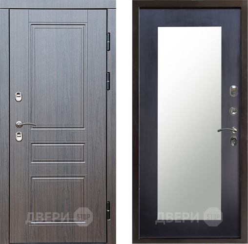 Входная металлическая Дверь Престиж TERMO с терморазрывом Классика Зеркало пастораль Венге в Рузе