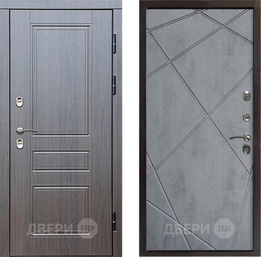 Входная металлическая Дверь Престиж TERMO с терморазрывом Классика Лучи Бетон темный в Рузе