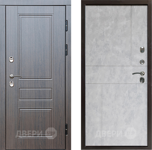Входная металлическая Дверь Престиж TERMO с терморазрывом Классика Горизонт Бетон светлый в Рузе