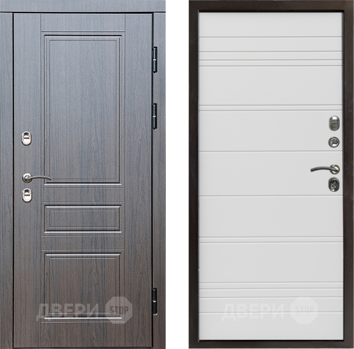 Входная металлическая Дверь Престиж TERMO с терморазрывом Классика Line Белый в Рузе