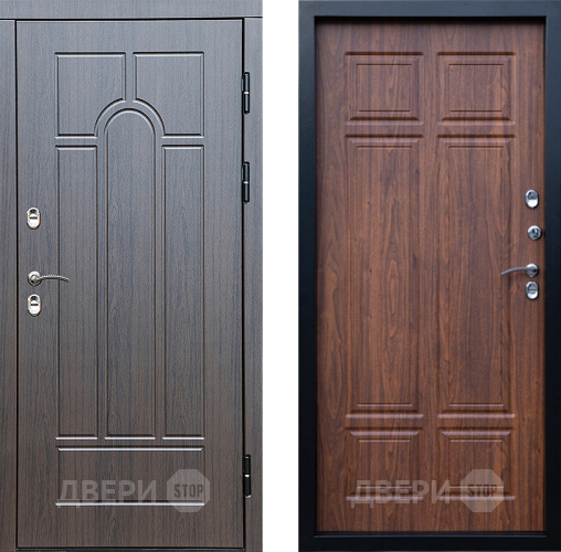 Входная металлическая Дверь Престиж TERMO с терморазрывом Арка Премиум Орех темный в Рузе