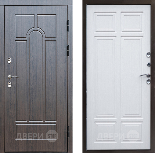 Входная металлическая Дверь Престиж TERMO с терморазрывом Арка Премиум Лиственница белая в Рузе