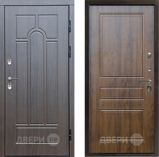 Входная металлическая Дверь Престиж TERMO с терморазрывом Арка Классика Дуб в Рузе