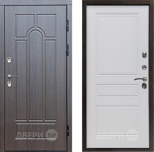 Входная металлическая Дверь Престиж TERMO с терморазрывом Арка Классика Белый матовый в Рузе