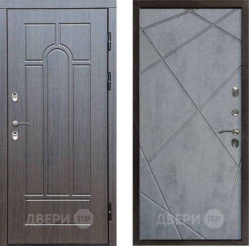 Входная металлическая Дверь Престиж TERMO с терморазрывом Арка Лучи Бетон темный в Рузе