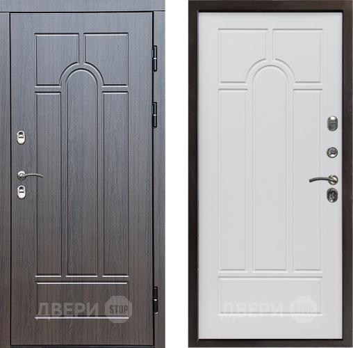 Входная металлическая Дверь Престиж TERMO с терморазрывом Арка Арка Белое дерево в Рузе