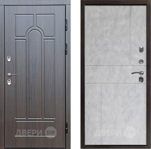 Входная металлическая Дверь Престиж TERMO с терморазрывом Арка Горизонт Бетон светлый в Рузе