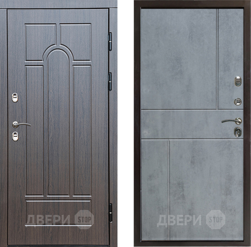 Входная металлическая Дверь Престиж TERMO с терморазрывом Арка Горизонт Бетон темный в Рузе