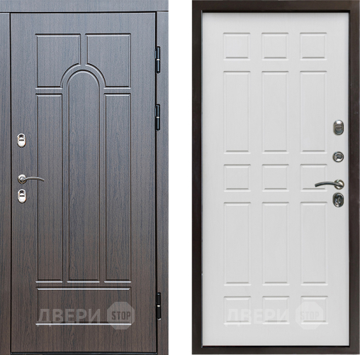 Входная металлическая Дверь Престиж TERMO с терморазрывом Арка Спарта Белое дерево в Рузе