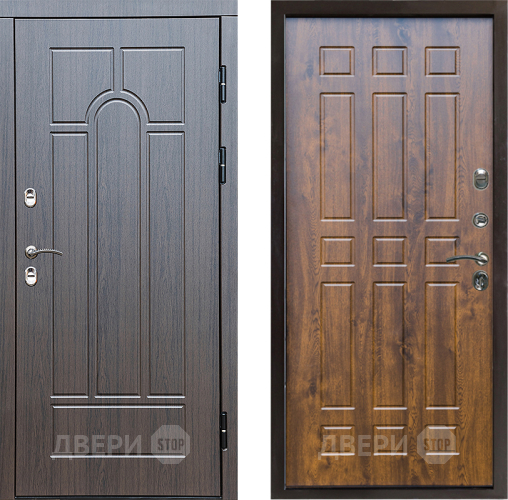 Входная металлическая Дверь Престиж TERMO с терморазрывом Арка Спарта Дуб в Рузе