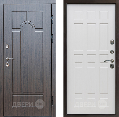 Входная металлическая Дверь Престиж TERMO с терморазрывом Арка Спарта Лиственница белая в Рузе