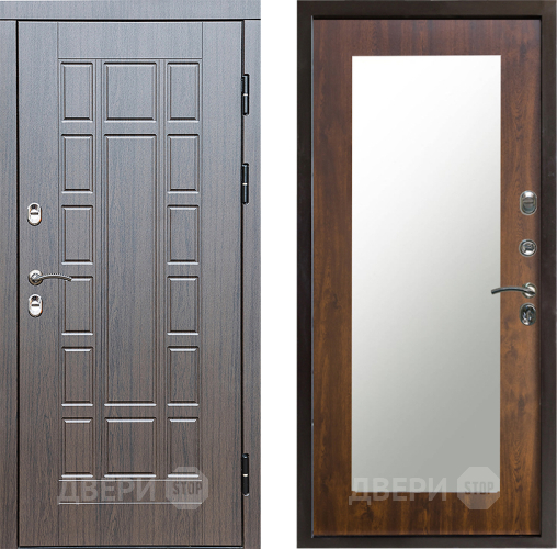 Входная металлическая Дверь Престиж TERMO с терморазрывом Престиж Зеркало пастораль Дуб в Рузе