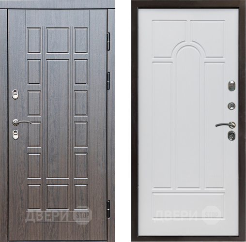 Входная металлическая Дверь Престиж TERMO с терморазрывом Престиж Арка Белое дерево в Рузе