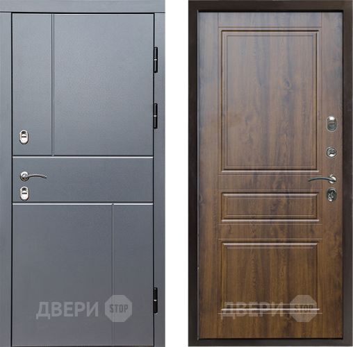 Входная металлическая Дверь Престиж TERMO с терморазрывом Горизонт Грэй Классика Дуб в Рузе