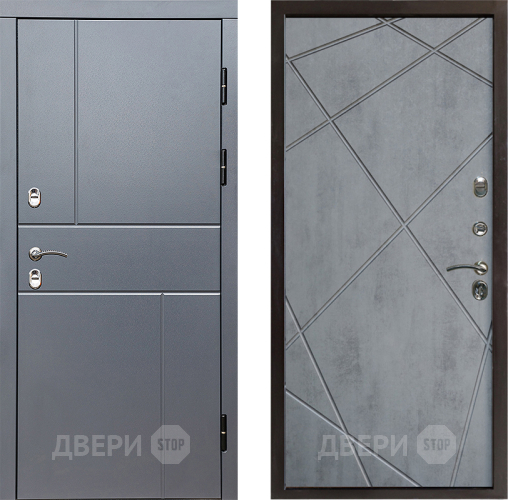 Входная металлическая Дверь Престиж TERMO с терморазрывом Горизонт Грэй Лучи Бетон темный в Рузе