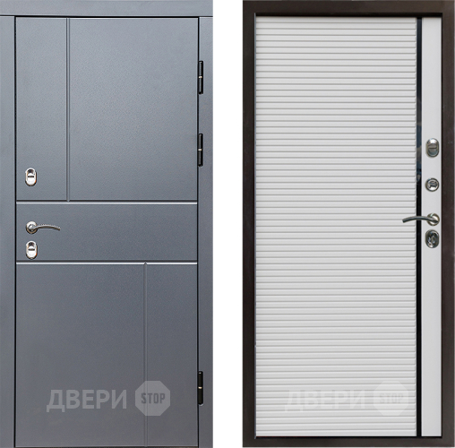 Входная металлическая Дверь Престиж TERMO с терморазрывом Горизонт Грэй Porte Белый в Рузе