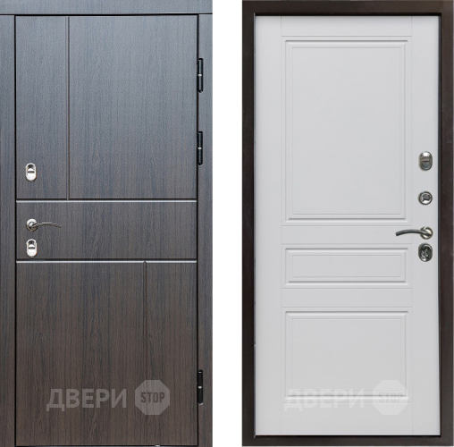 Входная металлическая Дверь Престиж TERMO с терморазрывом Горизонт Венге Классика Белый матовый в Рузе