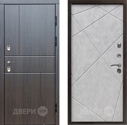 Входная металлическая Дверь Престиж TERMO с терморазрывом Горизонт Венге Лучи Бетон светлый в Рузе