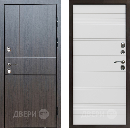 Входная металлическая Дверь Престиж TERMO с терморазрывом Горизонт Венге Line Белый в Рузе