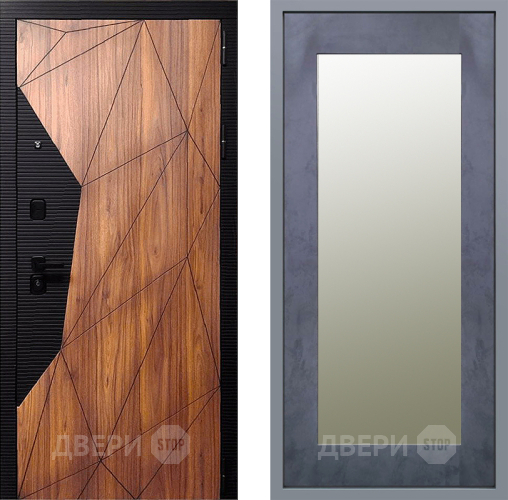 Дверь Заводские двери Морра Зеркало Модерн Бетон темный в Рузе