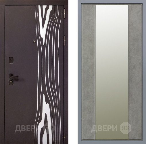 Дверь Заводские двери Леванте Зеркало Макси Бетон темный в Рузе