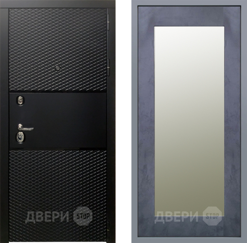 Дверь Заводские двери Тефлон Зеркало Модерн Бетон темный в Рузе