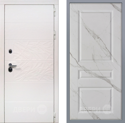 Дверь Заводские двери Дэко Вайт Стокгольм Мрамор белый в Рузе