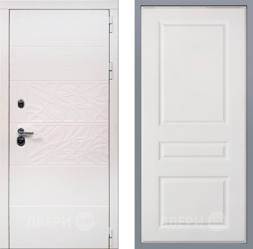 Дверь Заводские двери Дэко Вайт Стокгольм Белый софт в Рузе