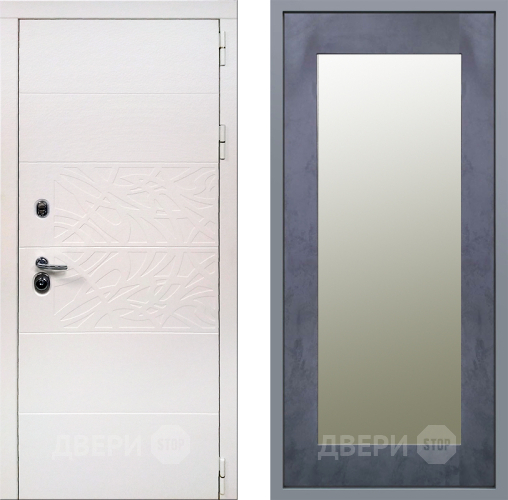 Дверь Заводские двери Дэко Вайт Зеркало Модерн Бетон темный в Рузе