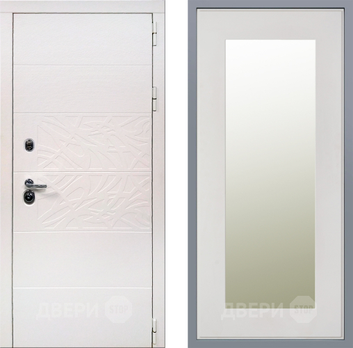 Дверь Заводские двери Дэко Вайт Зеркало Модерн Белый софт в Рузе