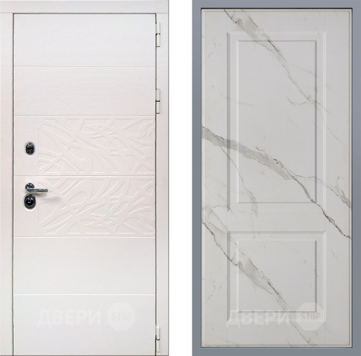Дверь Заводские двери Дэко Вайт Доррен Мрамор белый в Рузе