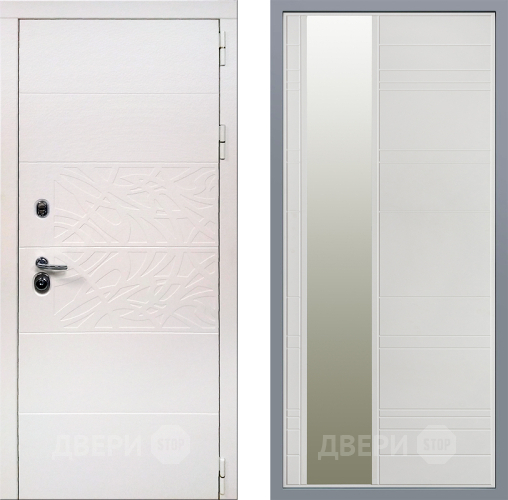 Дверь Заводские двери Дэко Вайт Зеркало Лира Белый софт в Рузе