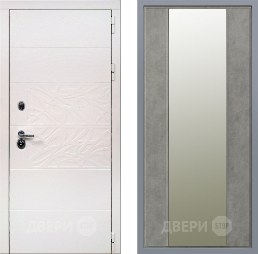 Дверь Заводские двери Дэко Вайт Зеркало Макси Бетон темный в Рузе